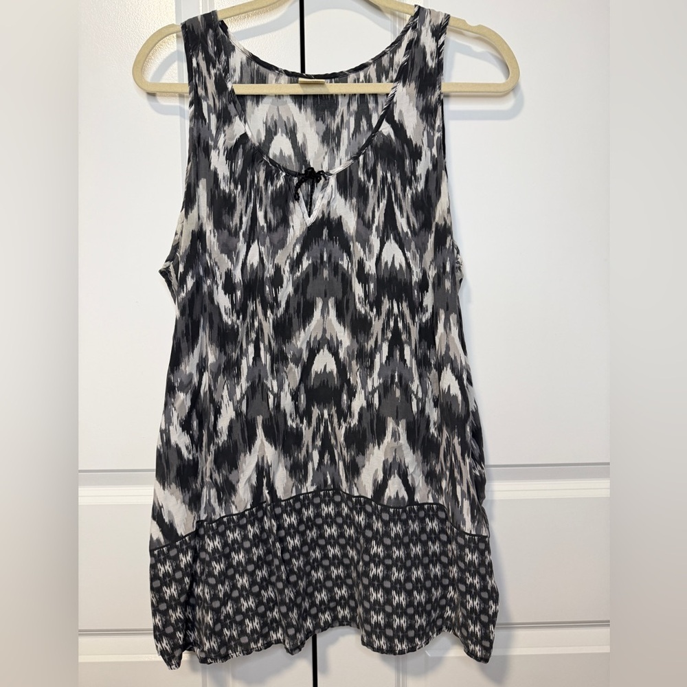 Faded Glory Vintage Ikat Print Sleeveless Tunic Dress Rayon Women’s XXL 20